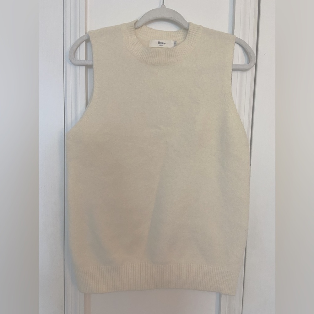 The Frankie Shop Cream Sleeveless Sweater